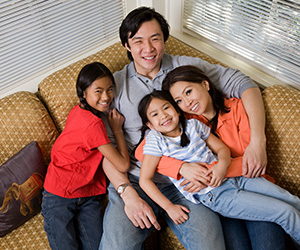 family on couch